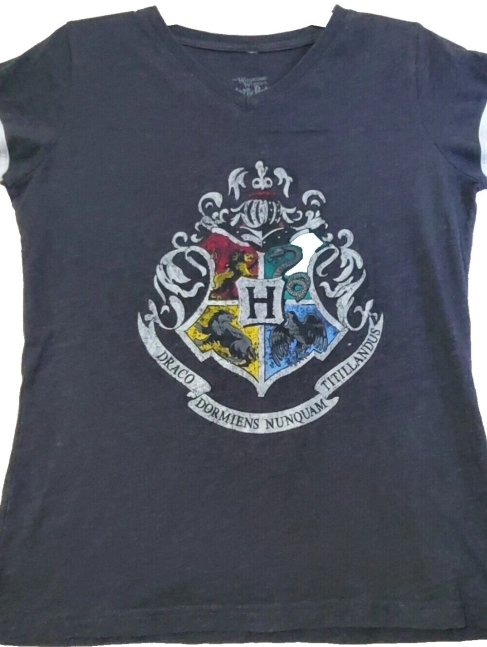 The Wizarding World Harry Potter Hogwarts Crest SZ Medium Women T-shirt Black